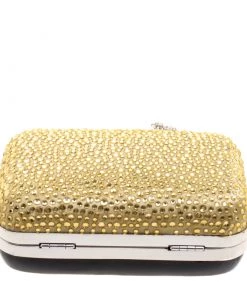 Diane Von Furstenberg Black/Gold Crystal Embellished Tonda Clutch For Women -Diane Von Furstenberg shop luxury women diane von furstenberg used handbags p115348 0006