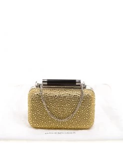Diane Von Furstenberg Black/Gold Crystal Embellished Tonda Clutch For Women -Diane Von Furstenberg shop luxury women diane von furstenberg used handbags p115348 0010
