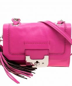 Diane Von Furstenberg Pink Leather Mini Harper Crossbody Bag For Women