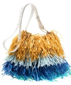 Diane Von Furstenberg Multicolor Fringe Raffia Tote For Women