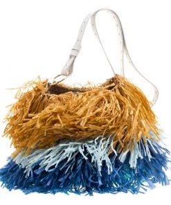 Diane Von Furstenberg Multicolor Fringe Raffia Tote For Women -Diane Von Furstenberg shop luxury women diane von furstenberg used handbags p126423 004
