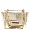 Diane Von Furstenberg Metallic Gold Lizard Embossed Leather 440 Mini Shoulder Bag For Women