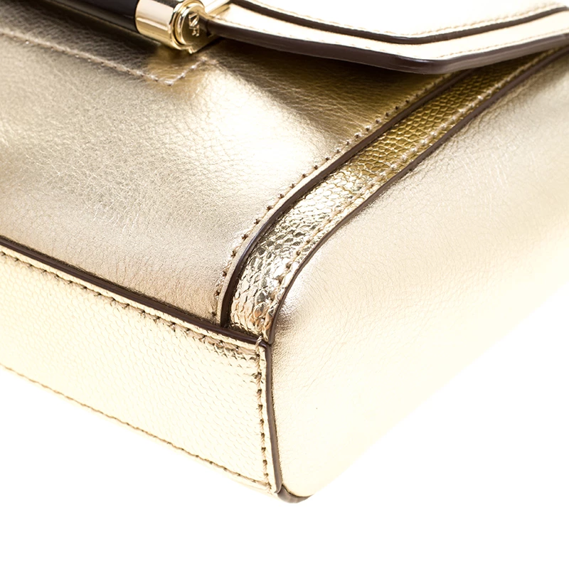 Diane Von Furstenberg Metallic Gold Lizard Embossed Leather 440 Mini Shoulder Bag For Women 11 Diane Von Furstenberg Metallic Gold Lizard Embossed Leather 440 Mini Shoulder Bag For Women - Image 11