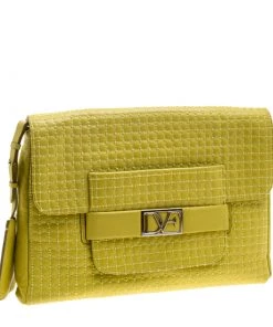 Diane Von Furstenberg Yellow Leather Mimosa Clutch For Women 14 Diane Von Furstenberg Yellow Leather Mimosa Clutch For Women -Diane Von Furstenberg shop luxury women diane von furstenberg used handbags p131744 0003