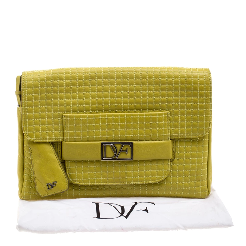 Diane Von Furstenberg Yellow Leather Mimosa Clutch For Women 10 Diane Von Furstenberg Yellow Leather Mimosa Clutch For Women - Image 10