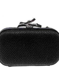 Diane Von Furstenberg Black Raffia Small Lytton Clutch For Women