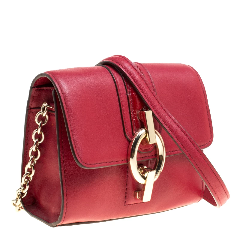 Diane Von Furstenberg Red Leather Micro Mini Sutra Shoulder Bag For Women 3 Diane Von Furstenberg Red Leather Micro Mini Sutra Shoulder Bag For Women - Image 3