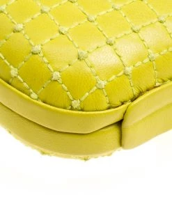 Diane Von Furstenberg Yellow Quilted Leather Lytton Minaudiere Clutch For Women -Diane Von Furstenberg shop luxury women diane von furstenberg used handbags p163321 005