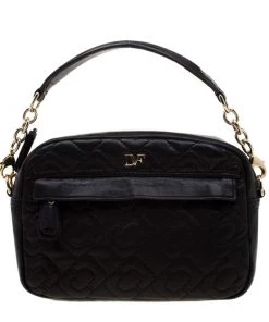 Diane Von Furstenberg Black Quilted Leather Milo Crossbody Bag For Women