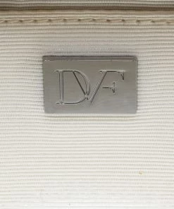 Diane Von Furstenberg White/Brown Sequined Print Tonda Clutch For Women -Diane Von Furstenberg shop luxury women diane von furstenberg used handbags p197679 005