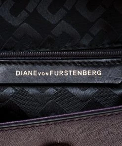 Diane Von Furstenberg Purple Leather 440 Envelope Clutch For Women -Diane Von Furstenberg shop luxury women diane von furstenberg used handbags p211083 003