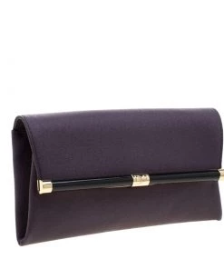 Diane Von Furstenberg Purple Leather 440 Envelope Clutch For Women -Diane Von Furstenberg shop luxury women diane von furstenberg used handbags p211083 009