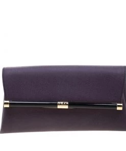 Diane Von Furstenberg Purple Leather 440 Envelope Clutch For Women
