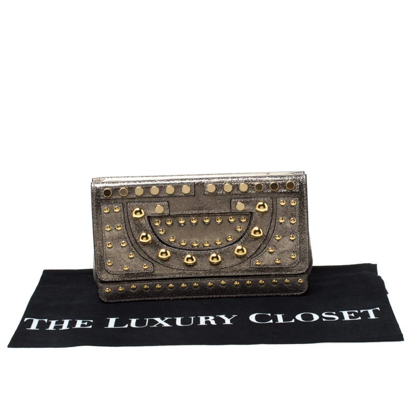 Diane Von Furstenberg Metallic Studded Leather Hayworth Clutch For Women 10 Diane Von Furstenberg Metallic Studded Leather Hayworth Clutch For Women - Image 10