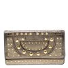 Diane Von Furstenberg Metallic Studded Leather Hayworth Clutch For Women