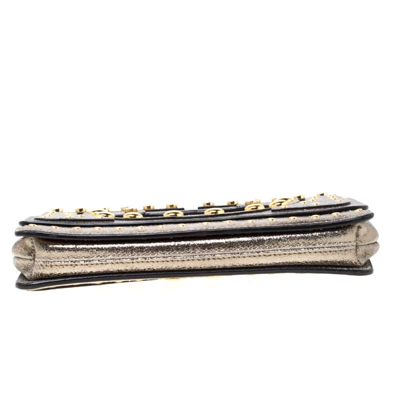 Diane Von Furstenberg Metallic Studded Leather Hayworth Clutch For Women 6 Diane Von Furstenberg Metallic Studded Leather Hayworth Clutch For Women - Image 6