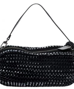 Diane Von Furstenberg Metallic Black Chainlink Leather Stephanie Shoulder Bag For Women 14 Diane Von Furstenberg Metallic Black Chainlink Leather Stephanie Shoulder Bag For Women -Diane Von Furstenberg shop luxury women diane von furstenberg used handbags p257833 006