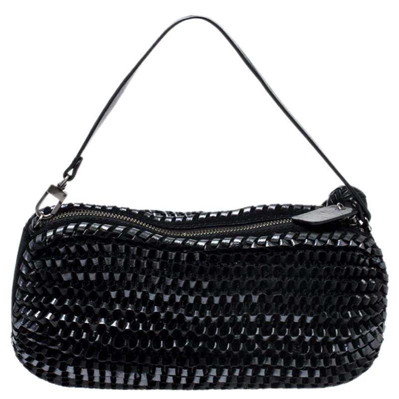 Diane Von Furstenberg Metallic Black Chainlink Leather Stephanie Shoulder Bag For Women 4 Diane Von Furstenberg Metallic Black Chainlink Leather Stephanie Shoulder Bag For Women - Image 4