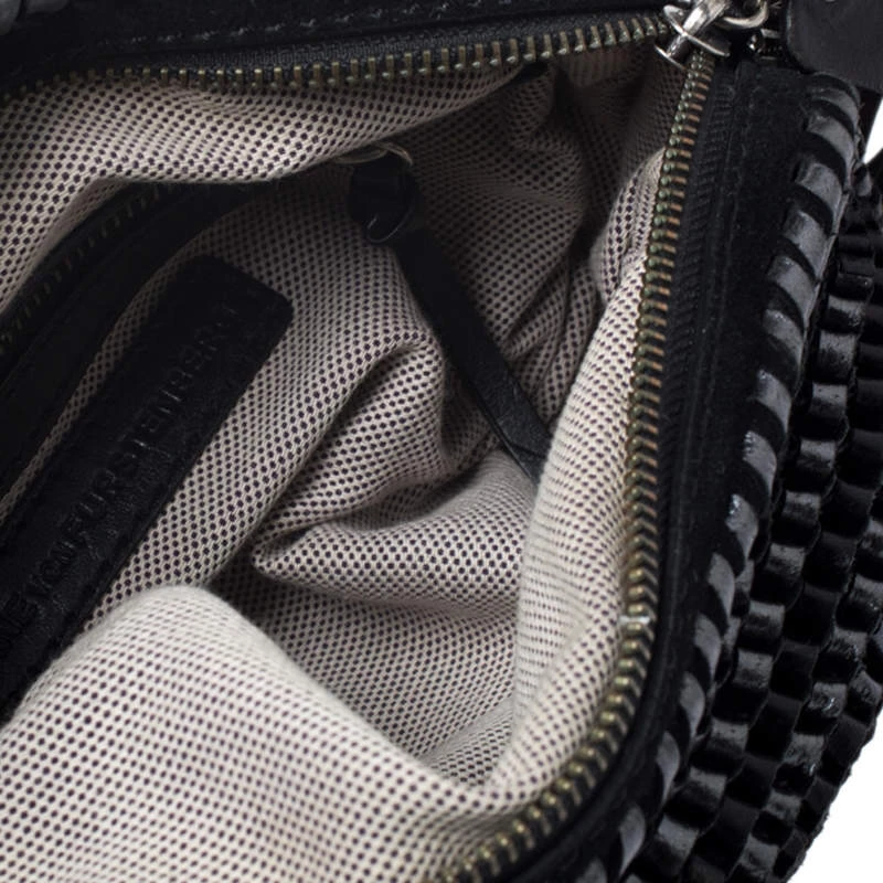 Diane Von Furstenberg Metallic Black Chainlink Leather Stephanie Shoulder Bag For Women 7 Diane Von Furstenberg Metallic Black Chainlink Leather Stephanie Shoulder Bag For Women - Image 7