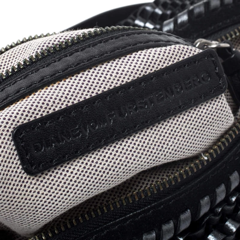 Diane Von Furstenberg Metallic Black Chainlink Leather Stephanie Shoulder Bag For Women 8 Diane Von Furstenberg Metallic Black Chainlink Leather Stephanie Shoulder Bag For Women - Image 8