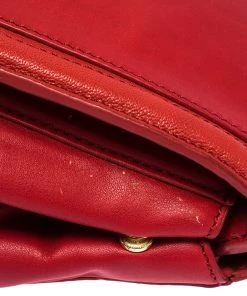 Diane Von Furstenberg Red Leather New Harper Satchel For Women -Diane Von Furstenberg shop luxury women diane von furstenberg used handbags p287477 005