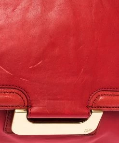Diane Von Furstenberg Red Leather New Harper Satchel For Women -Diane Von Furstenberg shop luxury women diane von furstenberg used handbags p287477 009