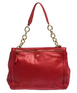 Diane Von Furstenberg Red Leather New Harper Satchel For Women -Diane Von Furstenberg shop luxury women diane von furstenberg used handbags p287477 010