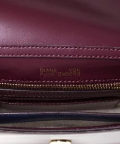 Diane Von Furstenberg Burgundy Leather Flap Shoulder Bag For Women 17 Diane Von Furstenberg Burgundy Leather Flap Shoulder Bag For Women -Diane Von Furstenberg shop luxury women diane von furstenberg used handbags p287727 002