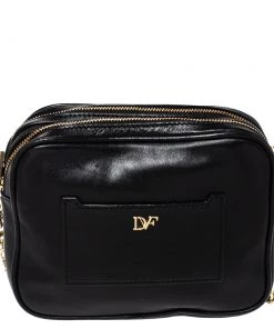 Diane Von Furstenberg Black Leather Crossbody Bag For Women -Diane Von Furstenberg shop luxury women diane von furstenberg used handbags p302026 002