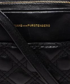 Diane Von Furstenberg Black Leather Crossbody Bag For Women -Diane Von Furstenberg shop luxury women diane von furstenberg used handbags p302026 012