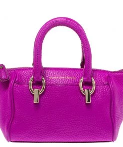 Diane Von Furstenberg Purple Grained Leather Mini Sutra Shoulder Bag For Women