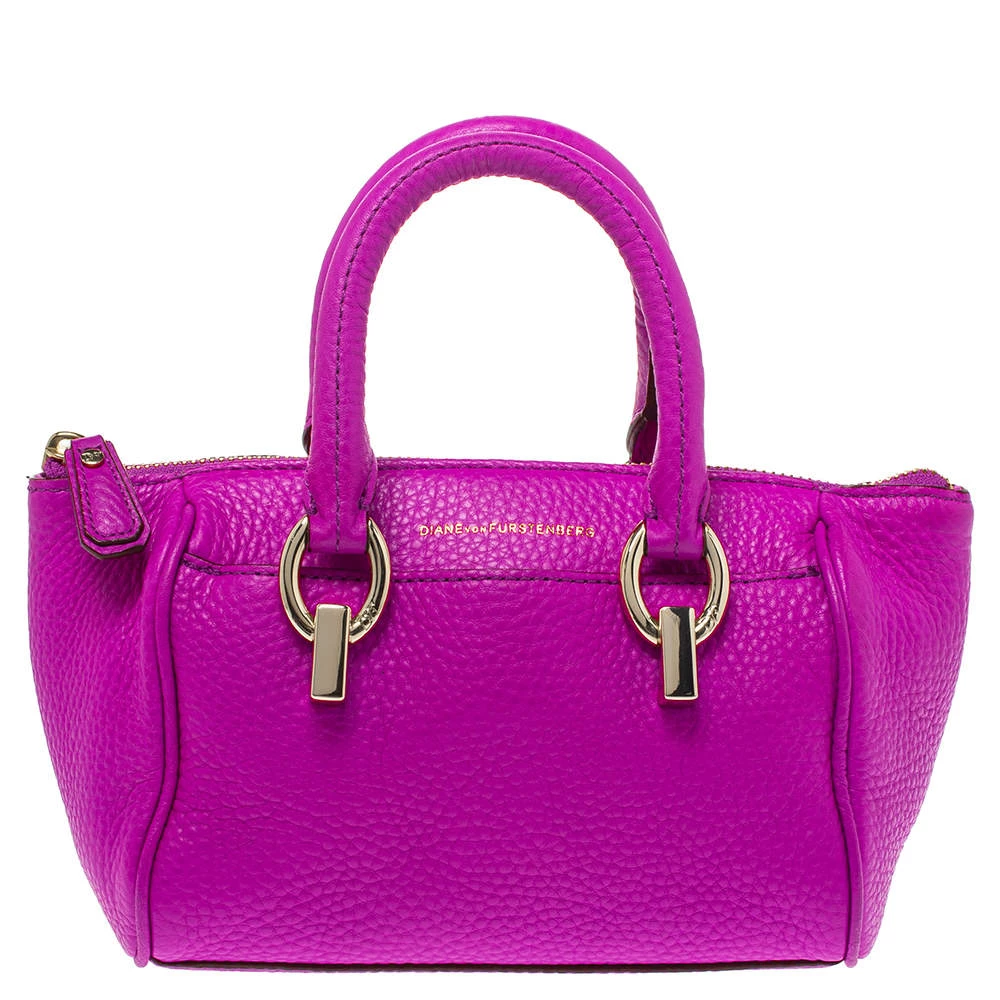 Diane Von Furstenberg Purple Grained Leather Mini Sutra Shoulder Bag For Women 1 Diane Von Furstenberg Purple Grained Leather Mini Sutra Shoulder Bag For Women