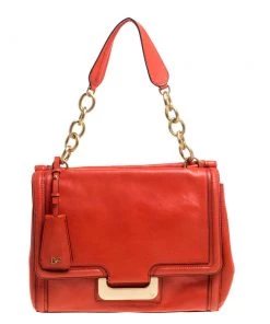 Diane Von Furstenberg Coral Leather New Harper Charlotte Shoulder Bag For Women