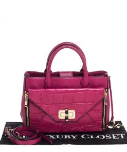 Diane Von Furstenberg Magenta Leather 440 Gallery Envelope Tote For Women -Diane Von Furstenberg shop luxury women diane von furstenberg used handbags p326434 002