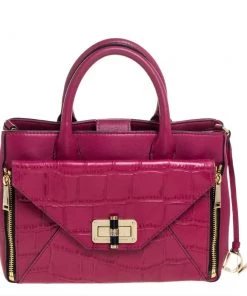 Diane Von Furstenberg Magenta Leather 440 Gallery Envelope Tote For Women