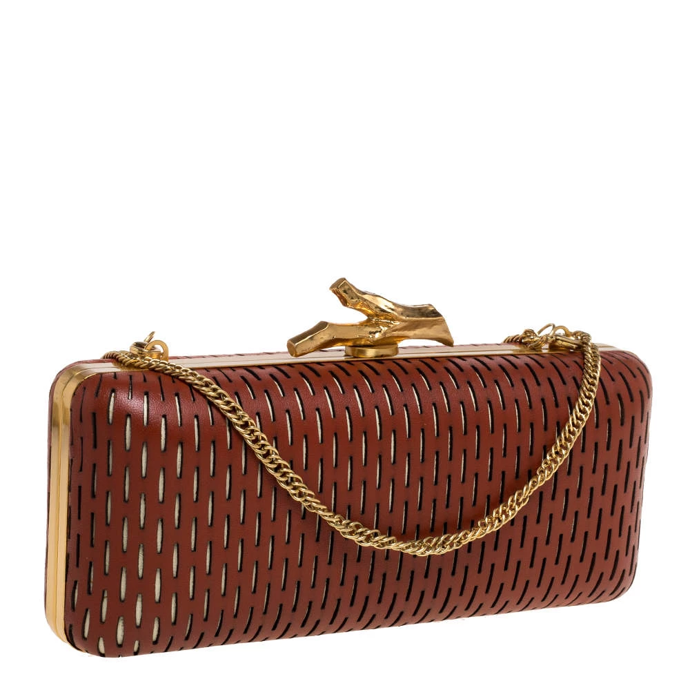 Diane Von Furstenberg Copper Brown Perforated Leather Long Lytton Clutch For Women 3 Diane Von Furstenberg Copper Brown Perforated Leather Long Lytton Clutch For Women - Image 3