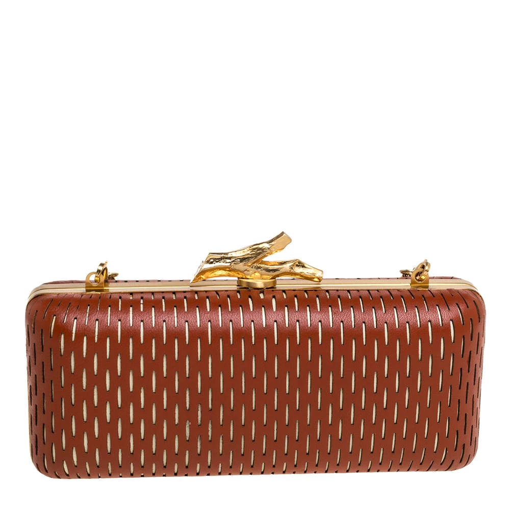 Diane Von Furstenberg Copper Brown Perforated Leather Long Lytton Clutch For Women 4 Diane Von Furstenberg Copper Brown Perforated Leather Long Lytton Clutch For Women - Image 4