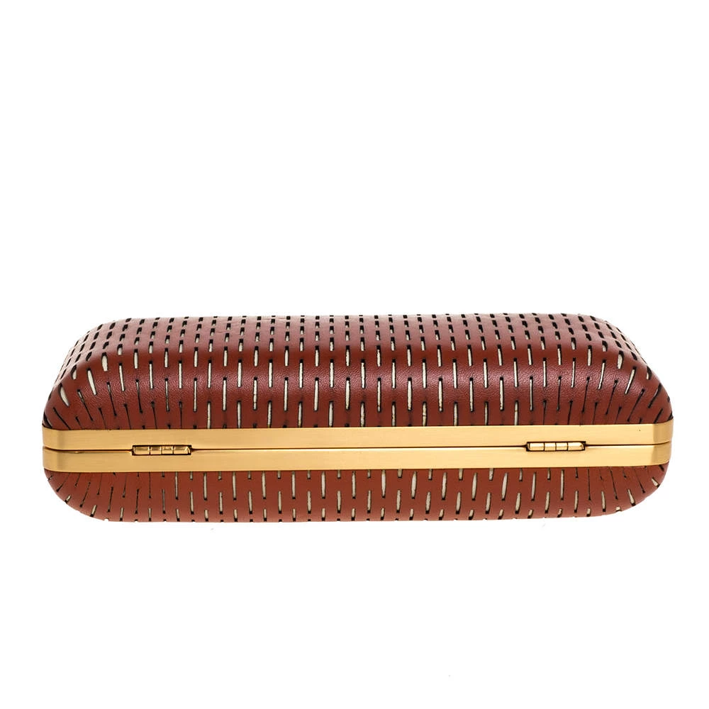Diane Von Furstenberg Copper Brown Perforated Leather Long Lytton Clutch For Women 6 Diane Von Furstenberg Copper Brown Perforated Leather Long Lytton Clutch For Women - Image 6
