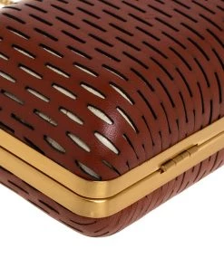 Diane Von Furstenberg Copper Brown Perforated Leather Long Lytton Clutch For Women 21 Diane Von Furstenberg Copper Brown Perforated Leather Long Lytton Clutch For Women -Diane Von Furstenberg shop luxury women diane von furstenberg used handbags p330201 009