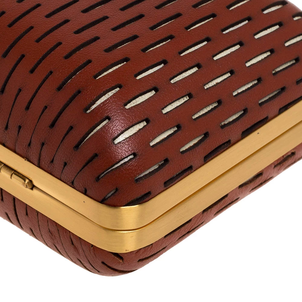 Diane Von Furstenberg Copper Brown Perforated Leather Long Lytton Clutch For Women 10 Diane Von Furstenberg Copper Brown Perforated Leather Long Lytton Clutch For Women - Image 10