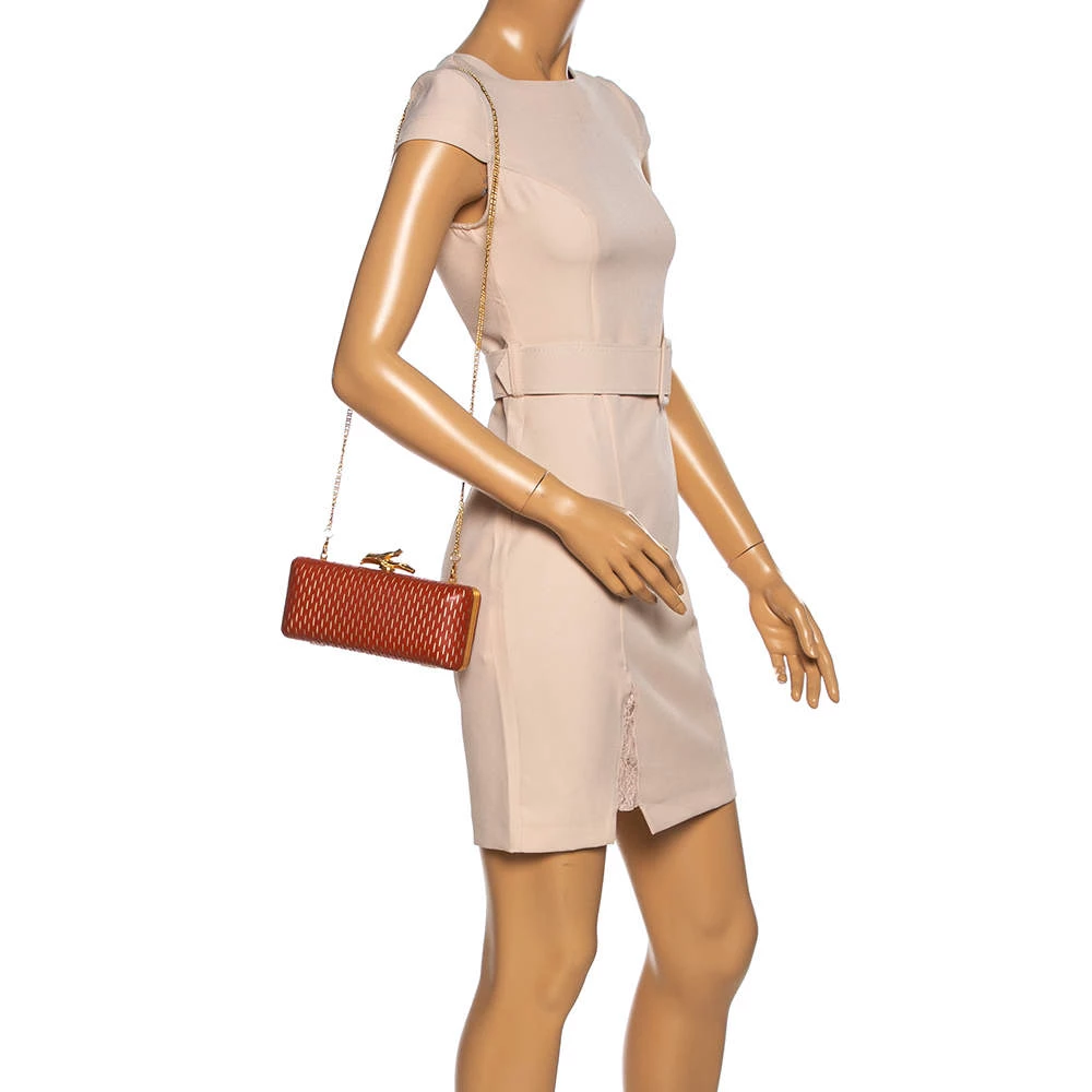 Diane Von Furstenberg Copper Brown Perforated Leather Long Lytton Clutch For Women 2 Diane Von Furstenberg Copper Brown Perforated Leather Long Lytton Clutch For Women - Image 2