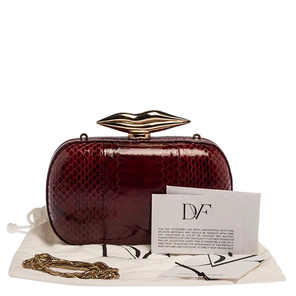 Diane Von Furstenberg Red Python Flirty Minaudiere Clutch For Women 10 Diane Von Furstenberg Red Python Flirty Minaudiere Clutch For Women - Image 10