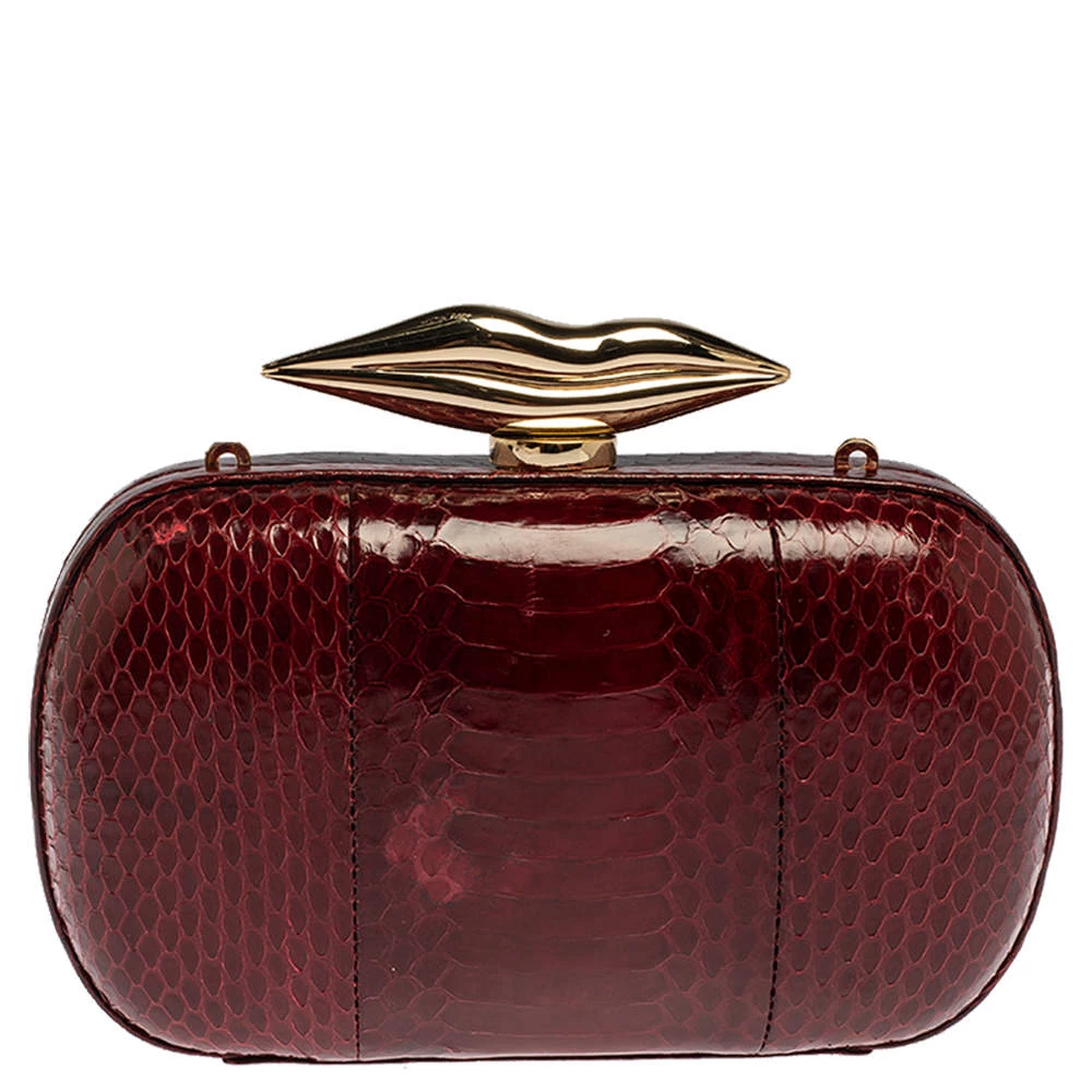 Diane Von Furstenberg Red Python Flirty Minaudiere Clutch For Women 5 Diane Von Furstenberg Red Python Flirty Minaudiere Clutch For Women - Image 5