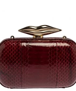 Diane Von Furstenberg shop 22 Diane Von Furstenberg Red Python Flirty Minaudiere Clutch For Women