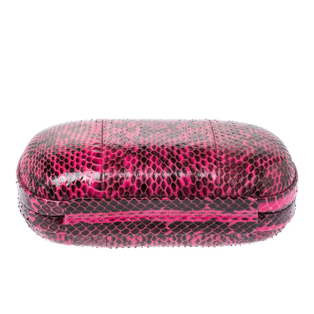 Diane Von Furstenberg Magenta/Black Python Flirty Minaudiere Chain Clutch For Women 6 Diane Von Furstenberg Magenta/Black Python Flirty Minaudiere Chain Clutch For Women - Image 6