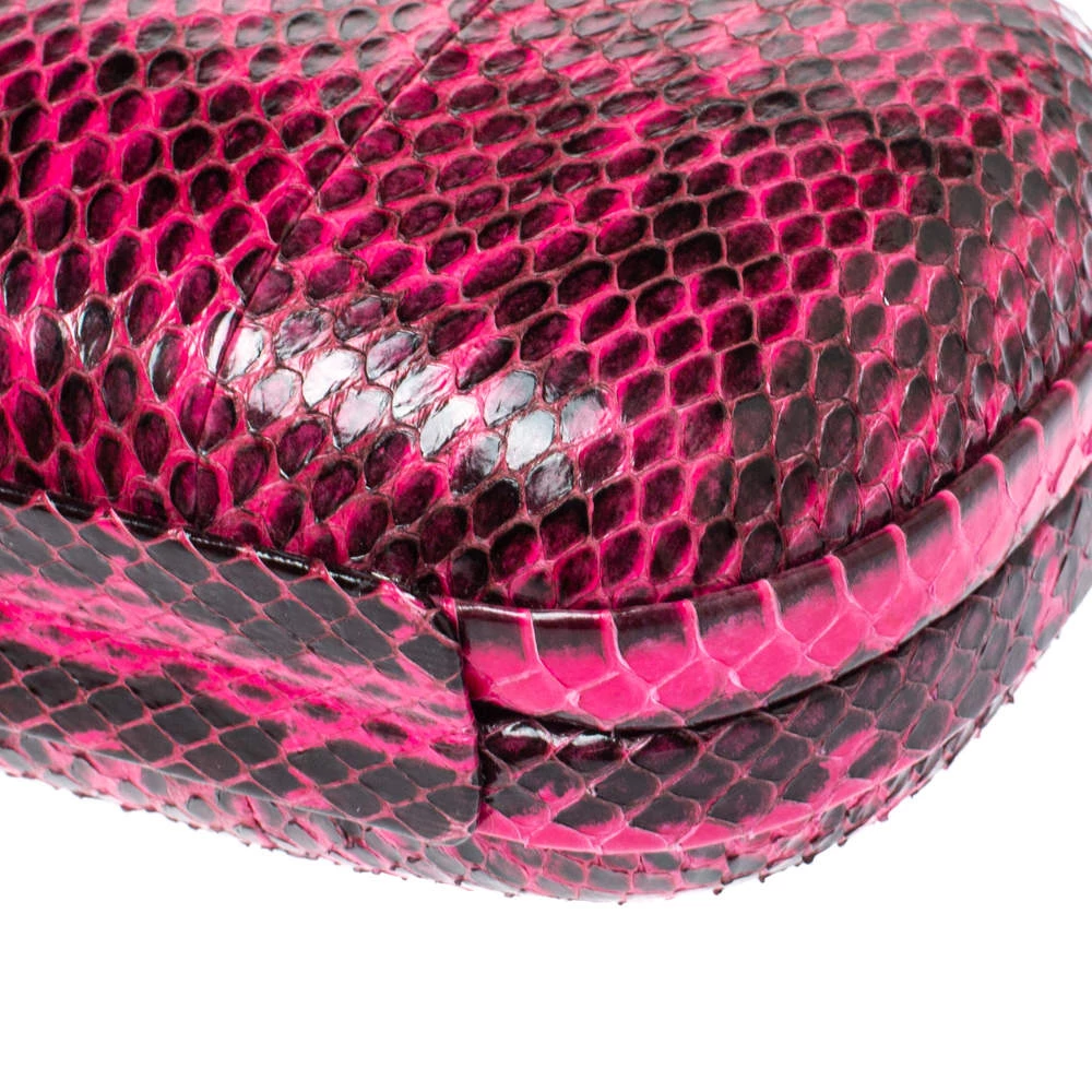 Diane Von Furstenberg Magenta/Black Python Flirty Minaudiere Chain Clutch For Women 10 Diane Von Furstenberg Magenta/Black Python Flirty Minaudiere Chain Clutch For Women - Image 10