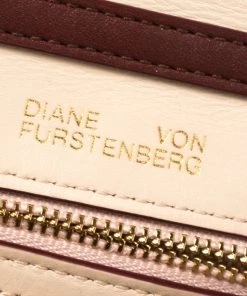 Diane Von Furstenberg Burgundy Leather Studded Flap Shoulder Bag For Women -Diane Von Furstenberg shop luxury women diane von furstenberg used handbags p358812 003