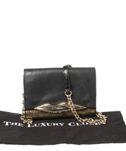 Diane Von Furstenberg Metallic Gold Fabric And Black Leather Flirty Lips Mini Crossbody Bag For Women 19 Diane Von Furstenberg Metallic Gold Fabric And Black Leather Flirty Lips Mini Crossbody Bag For Women -Diane Von Furstenberg shop luxury women diane von furstenberg used handbags p366021 004