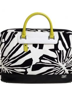 Diane Von Furstenberg Multicolor Printed Canvas And Leather Laptop Bag For Women