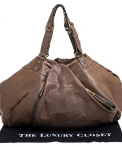 Diane Von Furstenberg Brown Leather Belle Draped Wrap Shoulder Bag For Women -Diane Von Furstenberg shop luxury women diane von furstenberg used handbags p375826 005